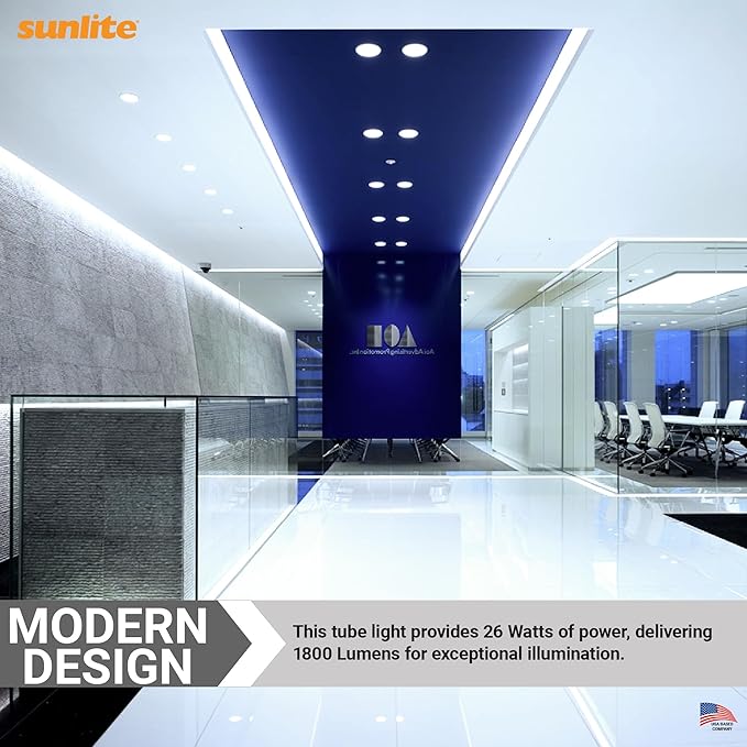 Sunlite PLT26/E/SP Compact Fluorescent PLT 4-Pin Triple Tube, 26 Watts, 120 Volts, 1800 Lumens, 5000K Daylight, 4-Pin GX24q3 Base, 10 Pack