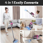 PATO Cordless Vacuum Cleaner,Stick Vac with LED Screen,4 in 1 Mattress Vacuum, 1500mah Battery, Strong Suction,Suitable for Bed, car, Sofa, Carpet, pet Hair，Hardwood Floor
