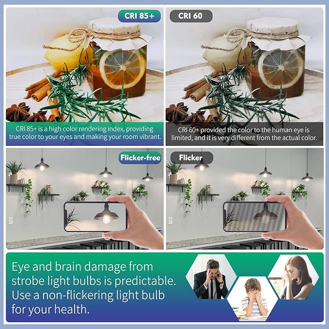 8 Pack 60 Watt Equivalent, E26 LED Filament Light Bulbs, Neutral White 4000K, Dimmable, Antique Filament Decorative Light Bulbs, ST19/ST58 LED Edison Bulb with 80+ CRI