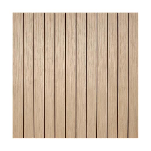 Outwater 4ft Wide x 8ft High x 5/32in Thick Unfinished White Oak Veneer Decorative Wall Tambour Panel with 1in Slats – Flexible and Customizable for Interior Applications