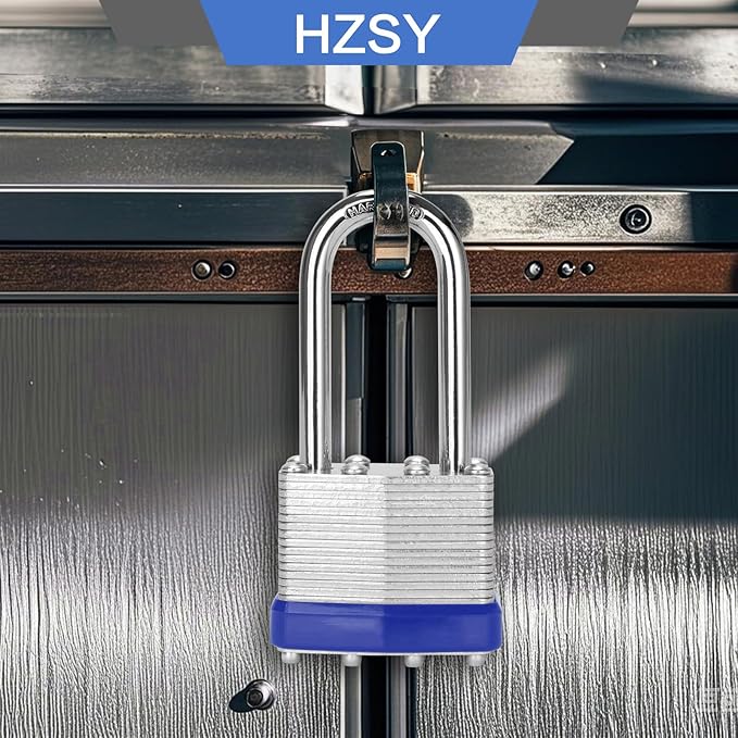 Padlocks Keyed Alike, Pack of 48, Laminated Steel Keyed Lock (1-9/16", 40mm), Padlocks with Same Key, Long Shackle, for Toolbox, Locker & StorageUnit or More