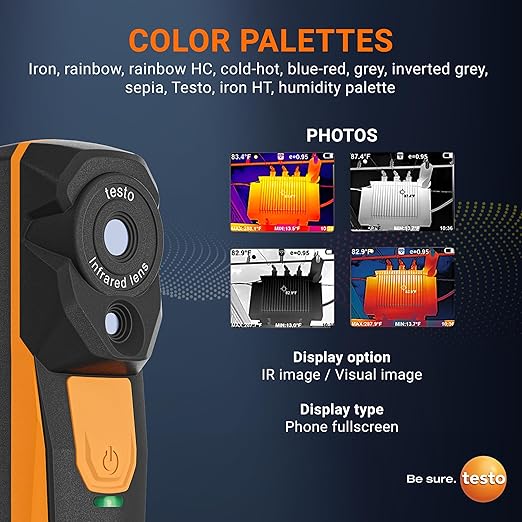 testo 860i Wireless Thermal Imaging Camera Set for iPhone & Android - Thermal Imager with Carrying Pouch & USB-C Cable - Handheld Infrared Camera 256 x 192 Resolution & -4 to +662 °F Measurement Range