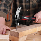 ARROW 20oz Straight Claw Hammer with Magnetic Nail Holder, Smooth Face and Forged Steel Head, Shock-Absorbing Fiberglass Handle, for Carpentry and General Purpose