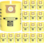 15PCS 5-8 Gallon Wet Dry Vacuum Filter Bags Replacement For Shop Vac Bags, Replace Part Type H #90671 9067100 9067133, Type E #90661 9066100 9066133, VF2004, VHBS VDBS（Yellow）