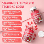 Calcium Magnesium Zinc Gummies Sugar-Free with Vitamin D3 B6 B12,High Absorption Calcium Magnesium Supplement,Bone, Muscles,Calm Mood,Sleep Support for Kids adults,90 Count Vegan Strawberry Flavor