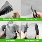 Replacement Window Screens, 48X118 Inch Durable Window Screen Mesh for Patio Porch Door Windows, DIY Adjustable Fiberglass Screen Repair Kit Sliding Net Roll Pet, Black by Ouskr