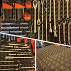 AIRTOON 4PCS Trap Mat Universal Tool Drawer Liners, Heavy Duty Toolbox Drawer Liners, Rolling Tool Chest Liner Foam, Non-Slip Organizer Liner for Toolbox, Cart, Work Bench, 23.62 x 15.75 Inches