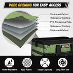 Heavy Duty Tool Bag 16-Inch - 19 Pockets Tool Organizer, Portable Electrician Toolbox W/Soft Handle, Christmas Birthday Gift Ideas for Men Dad Husband Him Mechanic Plumber, Wide Mouth Tool Storage Box