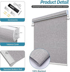 SmartWings Motorized Smart Blinds with Remote, Automatic Blackout Roller Shade Work with Alexa Homekit Thread Google Z-Wave, Electric Blind for Window, Custom Width Up to 110" W,Safari Rock Grey