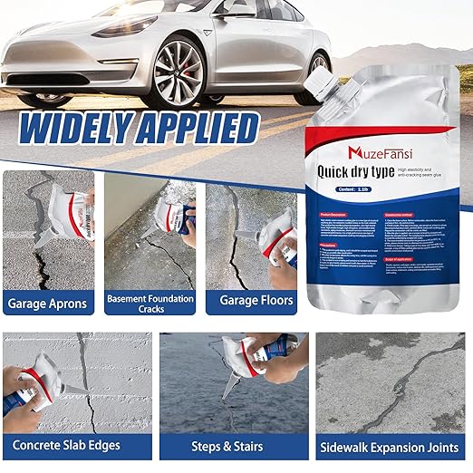 Concrete Crack Filler, Concrete Crack Repair Sealant, Weather-Resistant Crack Caulking Glue, Fast-Drying Crack Repair Adhesive for Slabs, Sidewalk, Foundation & Garage – Indoor Outdoor Use (5 Pack)