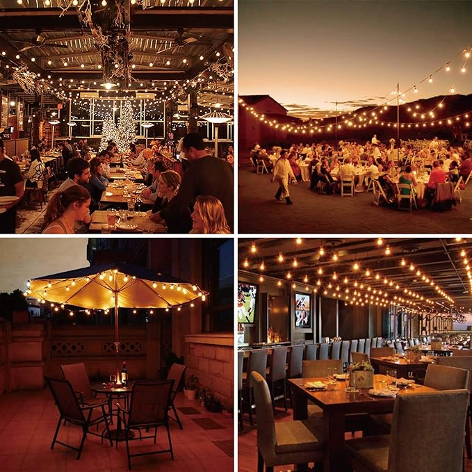 Meconard G40 Replacement Light Bulbs, E12 Candelabra Screw Base 5watt Dimmable Clear Glass Globe Incandescent Bulbs for Indoor Outdoor String Lights,Warm White,25Pack