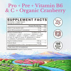 Vitalitown Women’s Probiotics | 100 Billion CFUs 18 Strains | Prebiotics, VC & B6, Cranberry | Shelf Stable | Vaginal, Urinary, Digestive & Mood Support | 60 Vegan Caps
