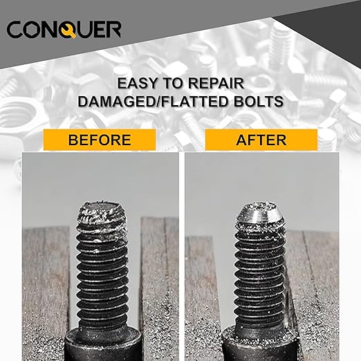 CONQUER HSS Deburring Chamfer Tool for Metal – External Burr Remover Drill Bit 1/8"–3/4", Thread Repair & Countersink Bit for Stainless Steel, Aluminum, Copper