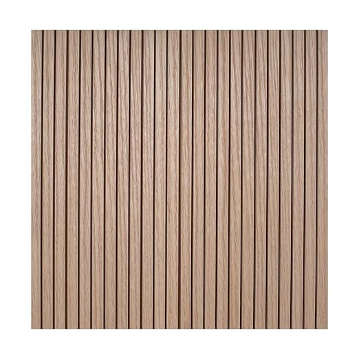 4ft x 4ft Unfinished Red Oak Veneer Tambour Wall Panel with 1/2" 30-Degree Groove Slats, Flexible & Easy to Customize