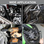 MacWork 67 Pieces 3/8“ Drive Impact Socket Set, SAE and Metric Sockets, CR-V & CR-Mo, Complete Socket Set with Shallow, Deep & Swivel Sockets, Includes Ratchet, Extension Bars & Adapters