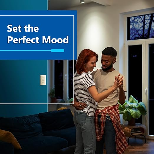 LIDER Dimmer Switch for Dimmable 200W LED/CFL Lights, Single Pole, 120 V, Modern Upgrade, UL Listed, Wall Plate Included, Light Almond, 2 Pack