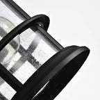 MICSIU Textured Black 10" Outdoor Light Fixtures Wall Mount, Waterproof Front Porch Light Fixtures with Clear Seedy Glass, Outdoor Wall Lights for House Front Porch, Patio, Backyard