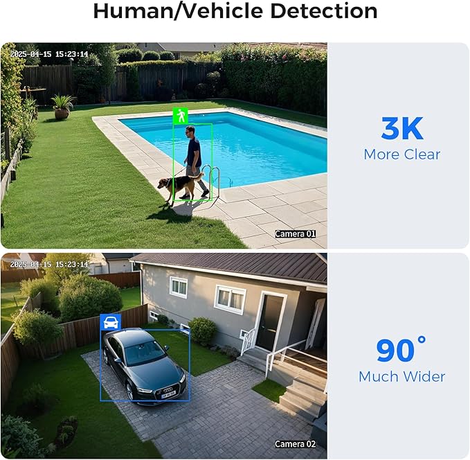 Hiseeu 3K Wired Outdoor Security Camera System with Audio,Smart Dual Light,5MP 8CH Surveillance DVR,8X5MP CCTV Cameras & 1TB Hard Drive,AI Human/Vehicle Detection,Smart Playback for Home Security