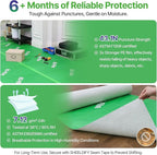 39" x 200' Heavy-Duty Floor Protection | Construction Grade Carpet Protector | Drop Cloth Plastic Film for Hardwood Floors | Waterproof Painters Covering with No Residue (Green)