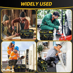 Tool Bag, Portable Tool Box Organizer Adjustable Shoulder Strap, Carry Tool Tote Heavy Duty Tool Storage Bag With Wide Mouth,Tool Bags for Men Mechanic EngineerGift - L, Army Green & Black