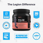 LEGION Pulse Pre Workout Supplement - All Natural Nitric Oxide Preworkout Drink to Boost Energy, Creatine Free, Naturally Sweetened, Beta Alanine, Citrulline, Alpha GPC (Caffeine Free Grape)