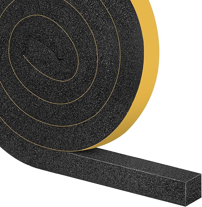 Air Conditioner Window Seal 1 Inch X 1 Inch, Open Cell Thick AC Weather Stripping High Resilience Foam Sealing Tape Adhesive AC Window Seal Kit (Total 13Ft)