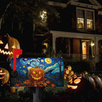 Halloween Pumpkin Magnetic Mailbox Covers Standard Size 18 x 21 Van Gogh's Starry Night Mailbox Wraps Cover Oil Painting Decorations Post Box Cover for Garden Yard Outdoor Decor