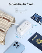 TROND Outlet Extender with 6 Inch Cord, Flat Plug Adapter with 4 Electrical Sockets, 900J Surge Protector, Wall Mountable, Multi Plug Wall Outlet for Home Office Travel Dorm Room Essentials, White