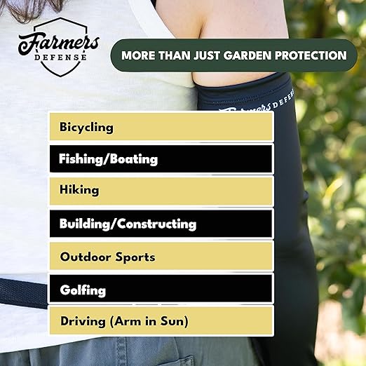 FARMER'S DEFENSE Sleeves | UV Cooling Sleeves for Sun Protection | Premium Anti-Scratch Arm Guard Sleeve for Skin - for Gardening Harvesting Sports Outdoors | Unisex | Green Camo - XS