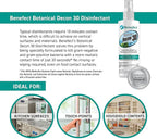 Benefect Botanical Decon 30 Disinfectant Cleaner, 4 oz. Spray Bottle, Light Lemon & Thyme Scent, Hospital Grade Disinfectant, Kills Over 99.99% of Germs, Safe for Food-Contact Surfaces