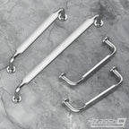 Alzassbg 10 Pack Polished Chrome Cabinet Handles, 3-3/4 Inch(96mm) Hole Centers Arch Modern Cabinet Pulls Kitchen Hardware for Cabinets AL3503CP