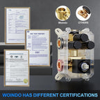 Shower Faucet Set, 10" Wall Mount Rainfall Shower System with 2 Rain Shower Head and Multi-function Handheld Head Push Button Diverter Shower Faucet Trim Kit Matte Black