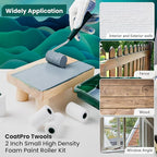 Foam Paint Roller, 2 Inch 10 Pack Small Paint Roller Kit with High-Density Foam Paint Roller, Paint Tray, Paint Tray Liner, Roller Frame, Mini Paint Roller for Painting Corners