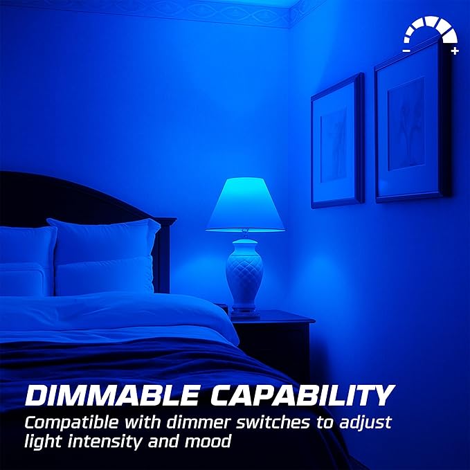 OHLECTRIC 10 Pack - S11 Ceramic Blue Night Bulbs | Dimmable | 7.5W Incandescent Light Bulb with E26 Medium Base | 40 Lumens Brightness | 2700K Warm White Light for Home Illumination