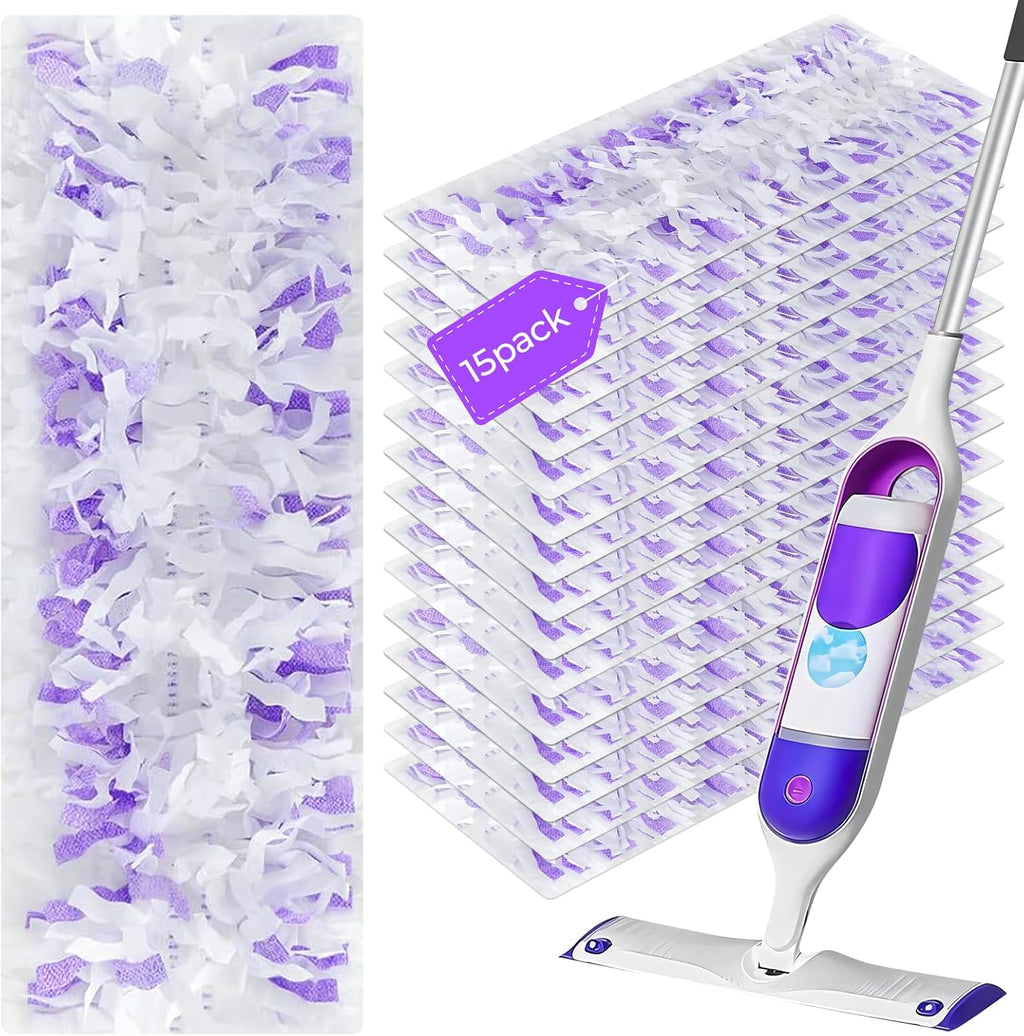 15 Pack Power Mop Refills, Disposable Mopping Pads Refills Compatible with Swiffer Power Mop, Multi-Surface Replacement Powermop Kit for Wood Floor Cleaning