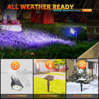 Solar Outdoor Lights,40 LEDs Color Changing RGB Solar Landscape Path Lights,USB & Solar Powered Multicoloured Spotlights,14 Colors Auto Cycling Spotlights for Yard,Garden,2 Pack