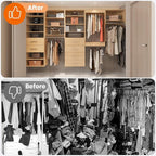 ROOMTEC 22.5" Double Hanging Closet Unit, Modular Closet System with Hanging Rod, Wardrobe Organizer for Bedroom or Walk-in Closet, Wall Mounted, Customizable Clothes Storage Unit, Wood