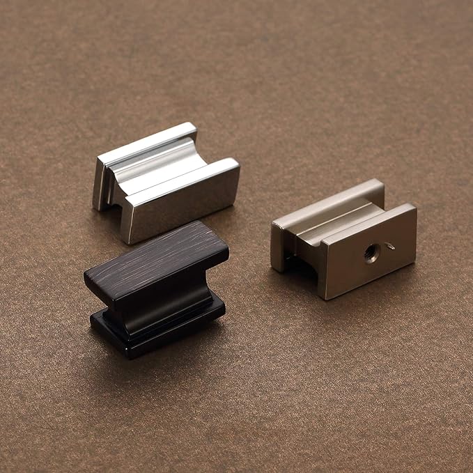 Alzassbg 15 Pack Oil Rubbed Bronze Cabinet Knobs, 1.46 Inch(37mm) Rectangle Kitchen Hardware Knobs for Cabinets and Drawers AL6061ORB