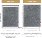 ALLBRIGHT 100% Blackout Roller Blinds Woven Shades with Striped Jacquard, Cordless Window Shades, UV Protection Fabric, Easy-Install for Indoor Home & Office, Dark Blue, 47" W x 72" H