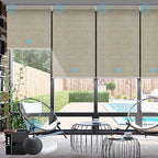 SmartWings Motorized Smart Blinds with Remote, Custom Automatic 100% Blackout Roller Shade Compatible with Alexa/Homekit/Google, Electric Smart Blinds for Indoor Windows, Safari Biscuit