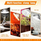 Macarrie 8 Pack Clamp Lamp Light with Aluminum Reflector, 6ft SPT-2 18awg Cord and Adjustable Stand Fixture, up to 150 Watt, E26 Socket, No Bulb (10.5 Inch)