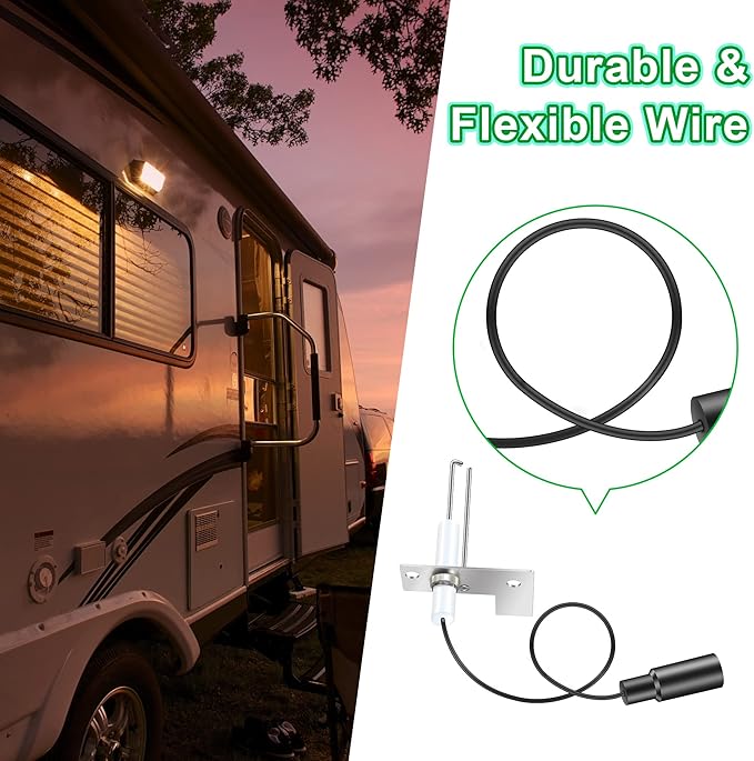 Saillong 2 Packs RV Water Heater Parts, Spark and Sensor Electrode, 2-Prong, Compatible with 93868 Atwood, Water Heater Igniter Repair Replacement Parts for RV, Camper, Trailer and More