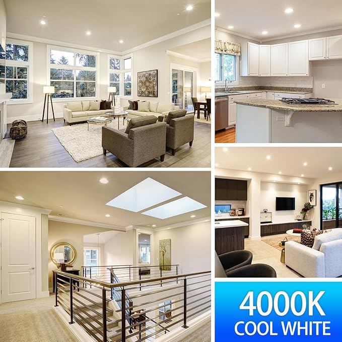 Energetic LED BR30 Flood Light Bulbs Indoor, Cool White 4000K, Dimmable, 65 Watts Recessed Light Bulbs for Cans, 650 Lumen, ETL Listed, 2 Pack