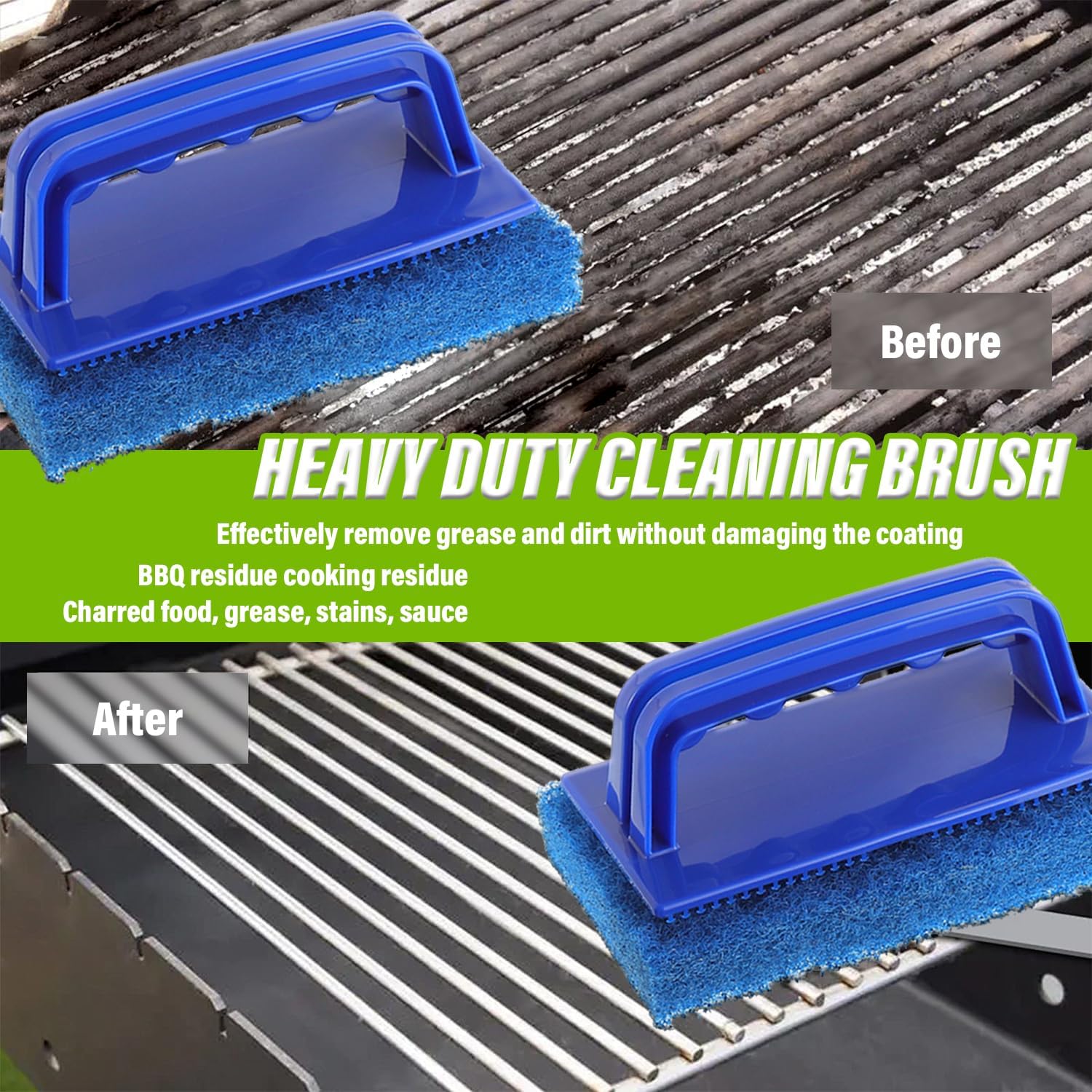 5 Pack Electric Cleaning Brush Pad Kitchen Bathroom Household Cleaning Pad Swimming Pool Wall Cleaning Brush Heavy Duty Griddle Scrubber Scouring Pad and 1 Pack Handle kit(Blue)