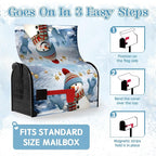 Snowman Winter Mailbox Covers Magnetic Large Size 25.5x21 Inch Snowflakes Holiday Mailbox Cover Oversized Outdoor Decor Farmhouse Post Letterbox Wraps for Garden Yard