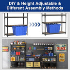 WORKPRO 5-Tier Steel Shelving Unit-Black, 35-3/10”W x 17-1/2”D x 72”H, Adjustable Storage Rack, Heavy Duty Shelf with MDF Board, 1650 lbs Load Capacity (Total) for Garage, Basement, Warehouse, Kitchen