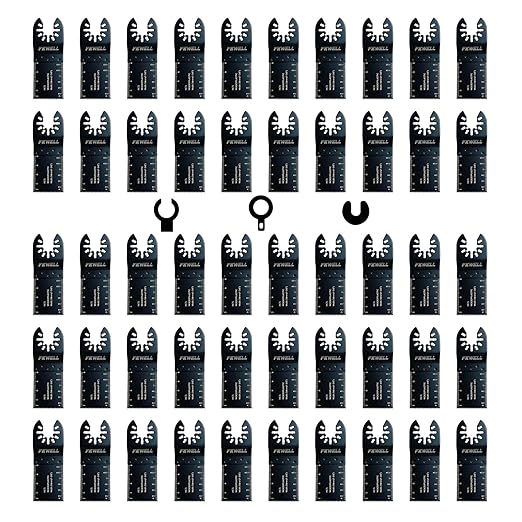 FEWELL Oscillating Saw Blades, Professional Universal Oscillating Tool for Wood and Plastics Fits Most Tools (50PCS)