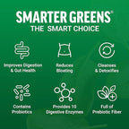 Force Factor Smarter Greens Superfoods + Digestion Powder, 3-Pack, Greens Powder with 2 Billion Probiotics, Digestive Enzymes, and Antioxidants to Detox, Cleanse, and Support Immunity, 90 Servings