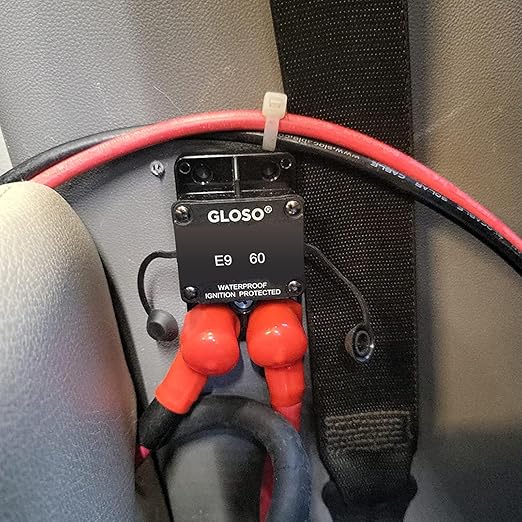 GLOSO Circuit Breaker E9A Truck Car RV Automotive Marine Boat Waterproof Breaker Auto Reset (T1) 40A Side by Side Stud IP67 Marine Hi-Amp (40A)