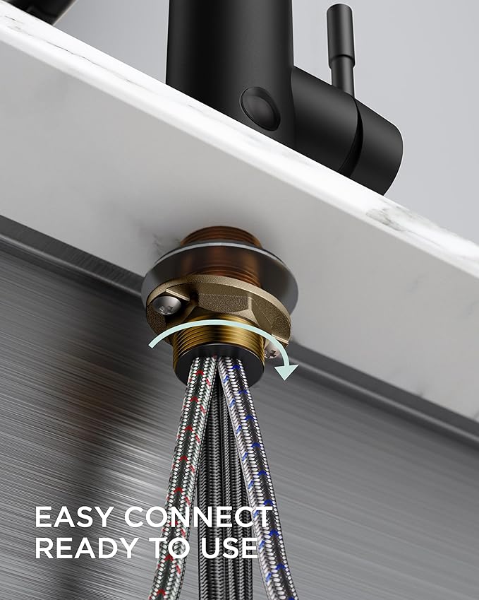 FORIOUS Touchless Kitchen Faucet Black, Smart Motion Sensor Spring Sink Faucet with Pull Down Sprayer Commercial Contemporary Hands-Free for Pot Filler, Farmhouse Camper Laundry Camper